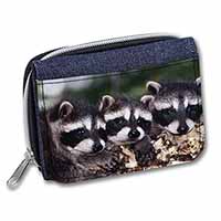 Cute Baby Racoons Unisex Denim Purse Wallet