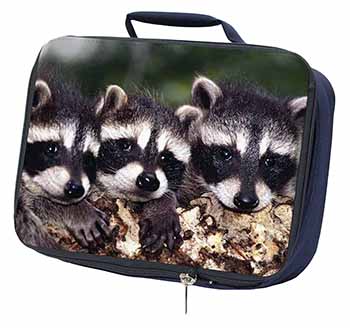 Cute Baby Racoons Navy Insulated School Lunch Box/Picnic Bag