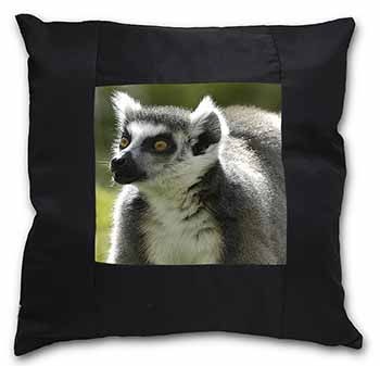 Ringtail Lemur Black Satin Feel Scatter Cushion