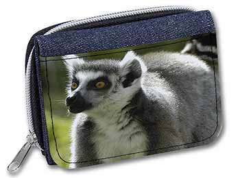 Ringtail Lemur Unisex Denim Purse Wallet