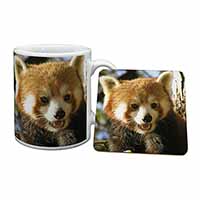 Red Panda Bear Mug and Coaster Set