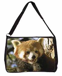 Red Panda Bear Large Black Laptop Shoulder Bag School/College