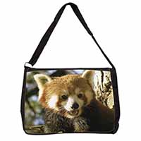 Red Panda Bear Large Black Laptop Shoulder Bag School/College