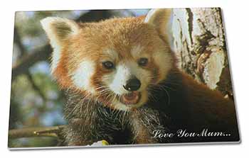 Large Glass Cutting Chopping Board Red Panda Bear 