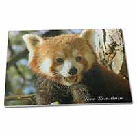 Large Glass Cutting Chopping Board Red Panda Bear 