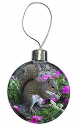 Squirrel by Flowers Christmas Bauble