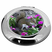 Squirrel by Flowers Make-Up Round Compact Mirror