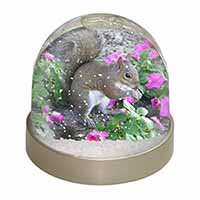 Squirrel by Flowers Photo Snow Globe Waterball