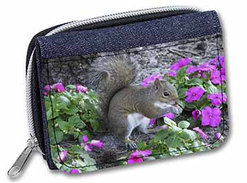 Squirrel by Flowers Unisex Denim Purse Wallet