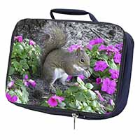 Squirrel by Flowers Navy Insulated School Lunch Box/Picnic Bag