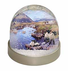 Border Collie on Sheep Watch Snow Globe Photo Waterball