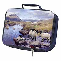 Border Collie on Sheep Watch Navy Insulated School Lunch Box/Picnic Bag