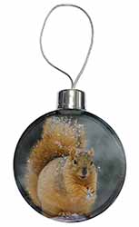 Red Squirrel in Snow Christmas Bauble