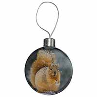 Red Squirrel in Snow Christmas Bauble