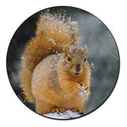 Red Squirrel in Snow Fridge Magnet Printed Full Colour