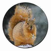 Red Squirrel in Snow Fridge Magnet Printed Full Colour