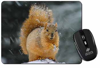 Red Squirrel in Snow Computer Mouse Mat