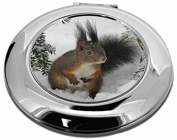Forest Snow Squirrel Make-Up Round Compact Mirror