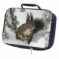 Forest Snow Squirrel Navy Insulated School Lunch Box/Picnic Bag