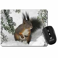 Forest Snow Squirrel Computer Mouse Mat