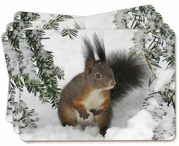 Forest Snow Squirrel Picture Placemats in Gift Box