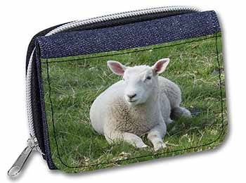 Lamb in Field Unisex Denim Purse Wallet