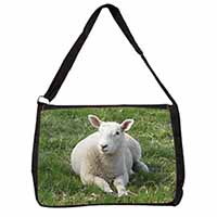 Lamb in Field Large Black Laptop Shoulder Bag School/College - Advanta Group®