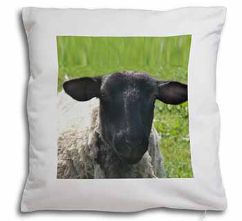 Black Face Sheep Soft White Velvet Feel Scatter Cushion