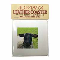 Black Face Sheep Single Leather Photo Coaster