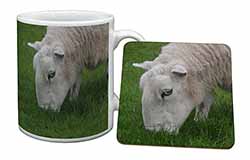 Grazing Sheep Mug and Coaster Set
