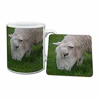 Grazing Sheep Mug and Coaster Set