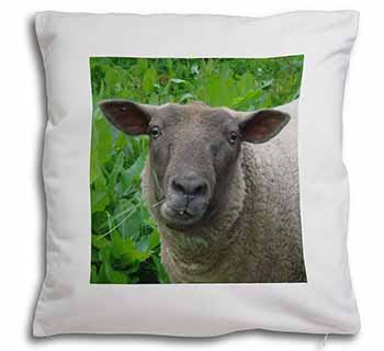 Cute Sheeps Face Soft White Velvet Feel Scatter Cushion