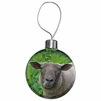 Cute Sheeps Face Christmas Bauble