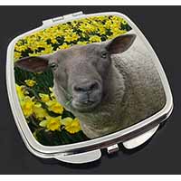 Cute Sheep with Daffodils Make-Up Compact Mirror