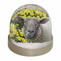 Cute Sheep with Daffodils Snow Globe Photo Waterball