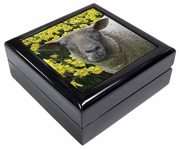 Cute Sheep with Daffodils Keepsake/Jewellery Box