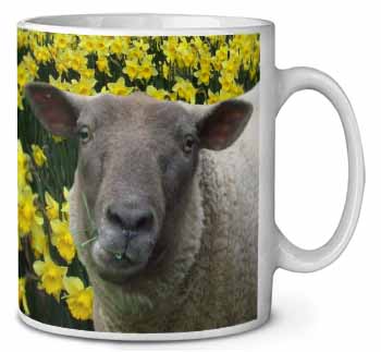 Cute Sheep with Daffodils Ceramic 10oz Coffee Mug/Tea Cup