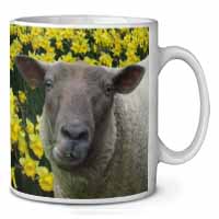 Cute Sheep with Daffodils Ceramic Coffee Mug/Tea Cup