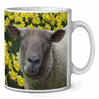 Cute Sheep with Daffodils Ceramic 10oz Coffee Mug/Tea Cup