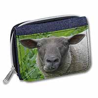 Cute Sheeps Face Unisex Denim Purse Wallet