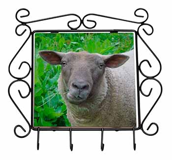 Cute Sheeps Face Wrought Iron Key Holder Hooks