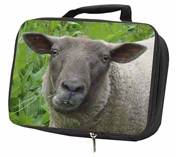 Cute Sheeps Face Black Insulated School Lunch Box/Picnic Bag