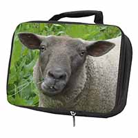 Cute Sheeps Face Black Insulated School Lunch Box/Picnic Bag