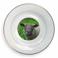 Cute Sheeps Face Gold Rim Plate Printed Full Colour in Gift Box
