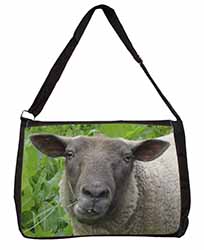 Cute Sheeps Face Large Black Laptop Shoulder Bag School/College