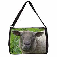 Cute Sheeps Face Large Black Laptop Shoulder Bag School/College