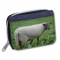 Sheep in Field Unisex Denim Purse Wallet