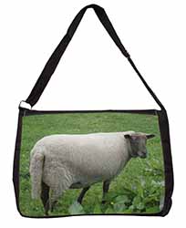 Sheep in Field Large Black Laptop Shoulder Bag School/College