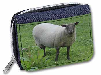 Sheep Intrigued by Camera Unisex Denim Purse Wallet