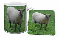 Sheep Intrigued by Camera Mug and Coaster Set